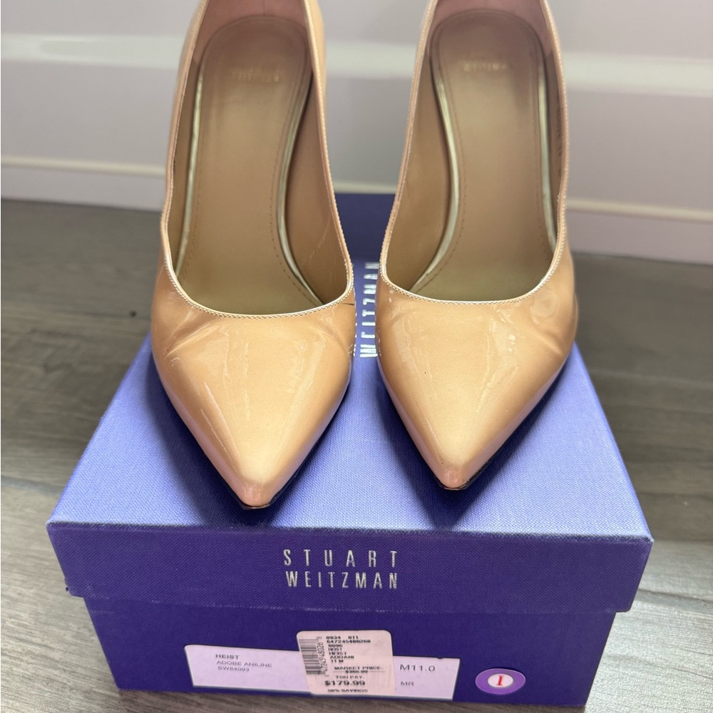 Stuart Weitzman Nude Heist Pointed Toe Heels